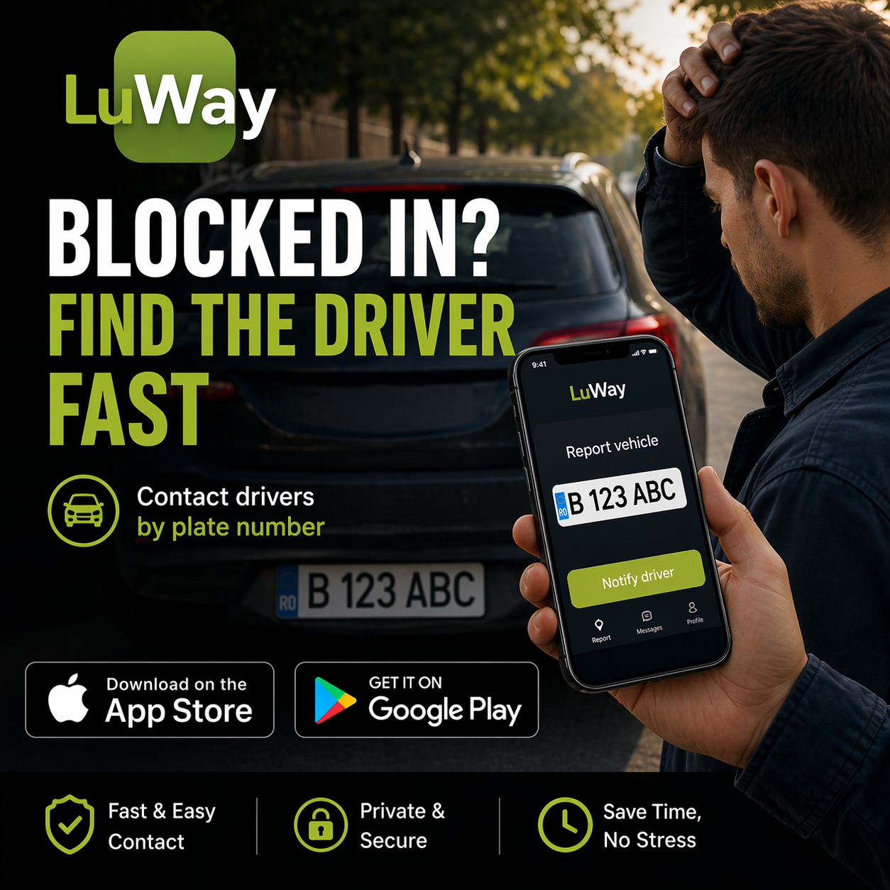 Отправить личное сообщение водителю через Luway